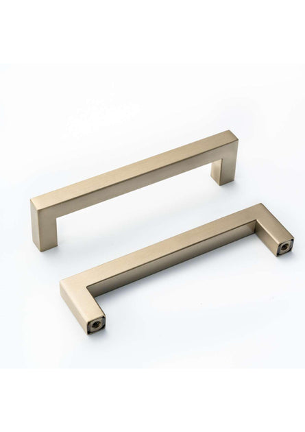 dresser handles modern Gold Champagne Square Bar Pull Cabinet Handle