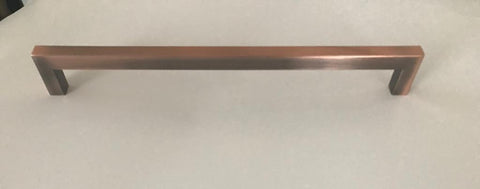 Antique Copper Square Bar Pull Cabinet Handle - Sizes 4" to 24" - (1/2" Thickness)
