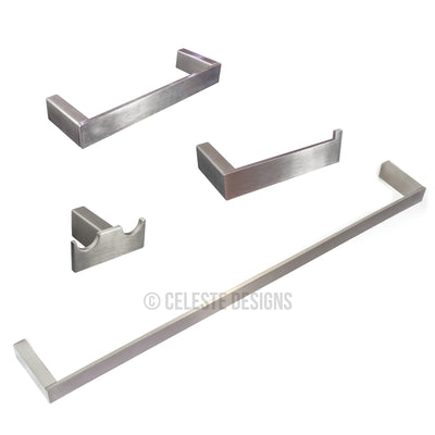Platinum 4-Pc Set Wall-Mounted Bathroom Accessories Brushed Nickel