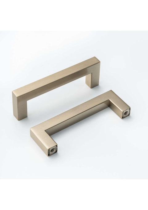 Gold Champagne Square Bar Pull Cabinet Handle - Sizes 4" to 24" (1/2" Thickness) Celeste Designs