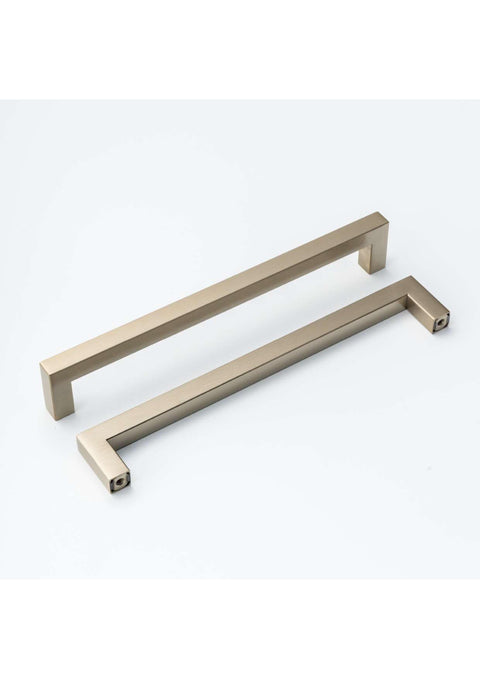 Gold Champagne Square Bar Pull Cabinet Handle - Sizes 4" to 24" (1/2" Thickness) Celeste Designs