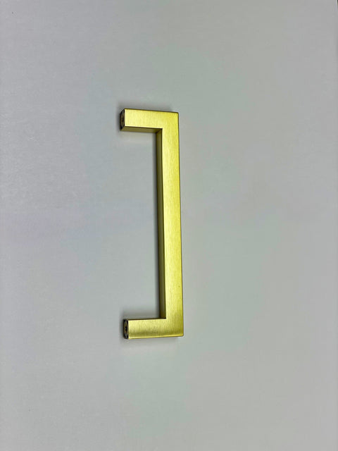 Matte Gold Square Bar Pull Cabinet Handle - Sizes 4" to 24" - (1/2" Thickness) Celeste Designs