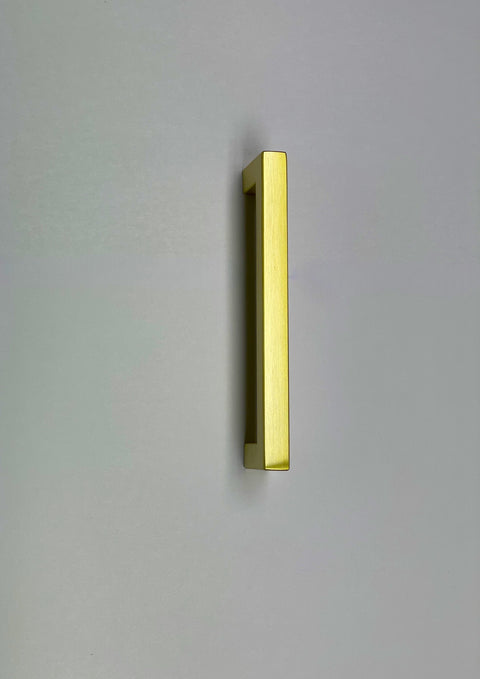Matte Gold Square Bar Pull Cabinet Handle - Sizes 4" to 24" - (1/2" Thickness) Celeste Designs