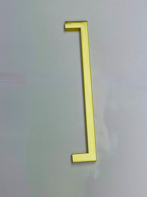 Matte Gold Square Bar Pull Cabinet Handle - Sizes 4" to 24" - (1/2" Thickness) Celeste Designs