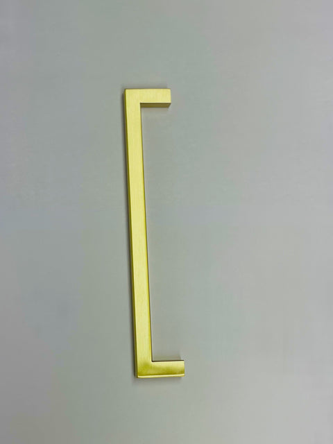 Matte Gold Square Bar Pull Cabinet Handle - Sizes 4" to 24" - (1/2" Thickness) Celeste Designs