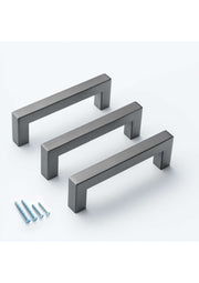 Pewter Square Bar Pull Cabinet Handle Sizes 4" to 24"  (1/2" Thickness)