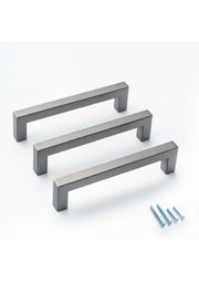 Pewter Square Bar Pull Cabinet Handle Sizes 4" to 24"  (1/2" Thickness)