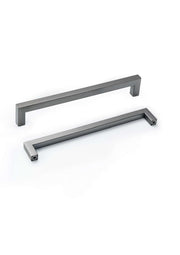 Pewter Square Bar Pull Cabinet Handle Sizes 4" to 24"  (1/2" Thickness)