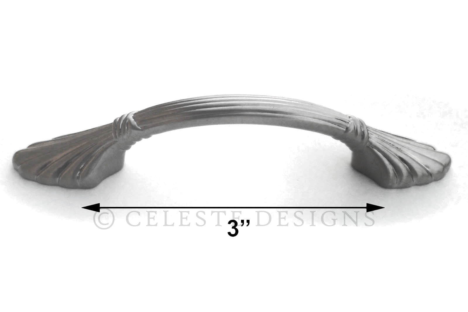 Butterfly Cabinet Pull Handle Brushed Nickel Solid Zinc 3