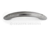 Half Moon Cabinet Pull Handle Brushed Nickel Solid Zinc