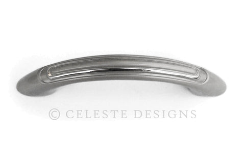 Half Moon Cabinet Pull Handle Brushed Nickel Solid Zinc