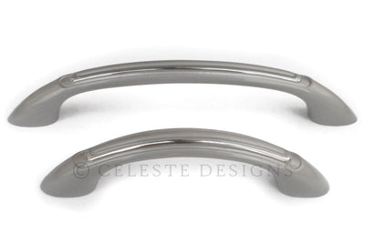 Celeste Half Moon Pull Cabinet Handle Brushed Nickel Solid Zinc