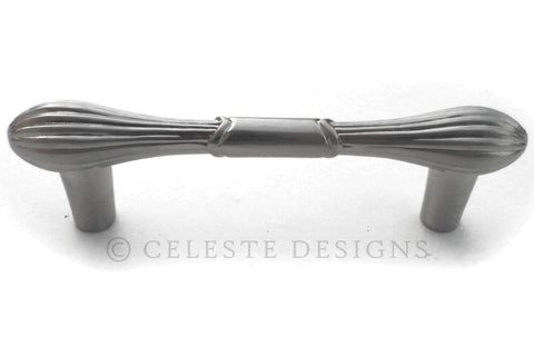 Ocean Wave Cabinet Pull Handle Brushed Nickel Solid Zinc 3"