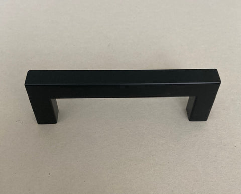 Black Square Bar Pull Cabinet Handle - Sizes 4" to 24" - (1/2" Thickness)