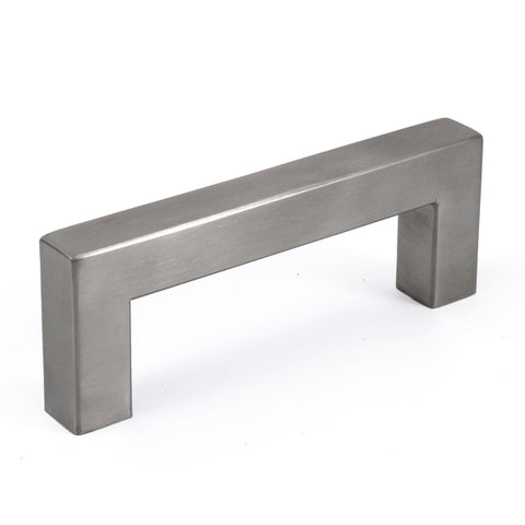 Brushed Nickel Square Bar Pull Cabinet Handle - Sizes 4" to 24" - (5/8" Thickness) Celeste Designs