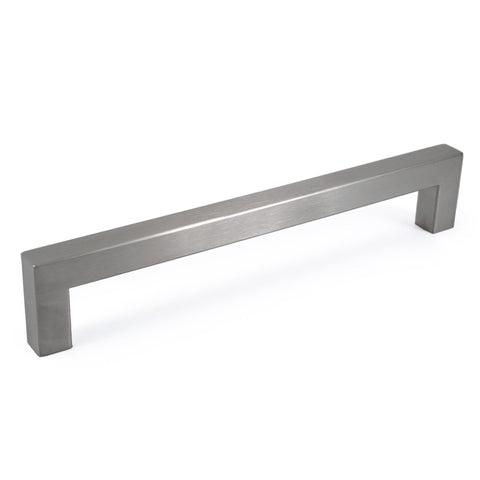 Brushed Nickel Square Bar Pull Cabinet Handle - Sizes 4" to 24" - (5/8" Thickness) Celeste Designs