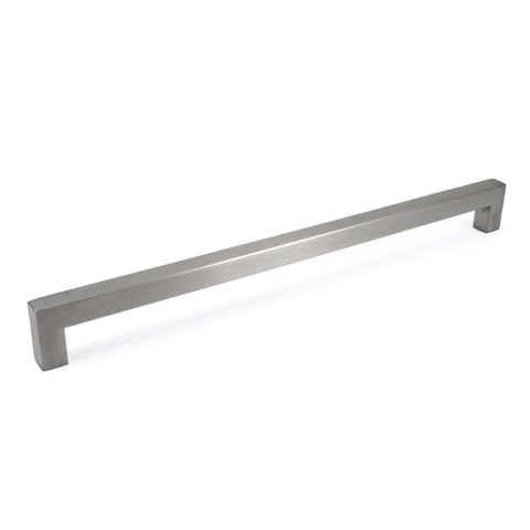 Brushed Nickel Square Bar Pull Cabinet Handle - Sizes 4" to 24" - (5/8" Thickness)