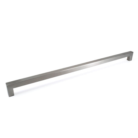 Brushed Nickel Square Bar Pull Cabinet Handle - Sizes 4" to 24" - (5/8" Thickness)