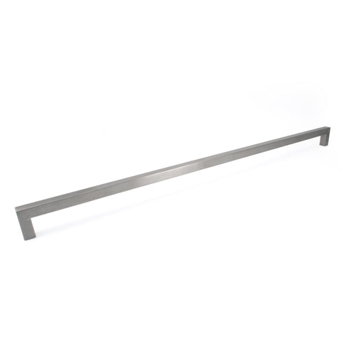 Brushed Nickel Square Bar Pull Cabinet Handle - Sizes 4" to 24" - (5/8" Thickness)