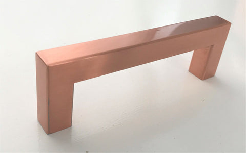 Copper Square Bar Pull Cabinet Handle - Sizes 4" to 24" - (1/2" Thickness)