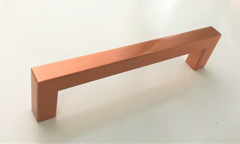 Copper Square Bar Pull Cabinet Handle - Sizes 4" to 24" - (1/2" Thickness) Celeste Designs