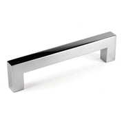 Glossy Square Bar Pull Cabinet Handle - Sizes 4" to 24" - (5/8" Thickness)