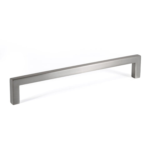 Brushed Nickel Zinc Square Bar Pull Cabinet Handle - Sizes 5" to 12.5" - (3/8" Thickness)