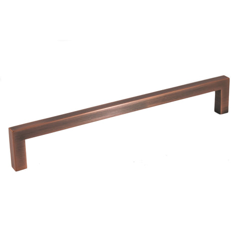 Antique Copper Zinc Square Bar Pull Cabinet Pull Handle - Sizes 5" to 12.5" - (3/8" Thickness)