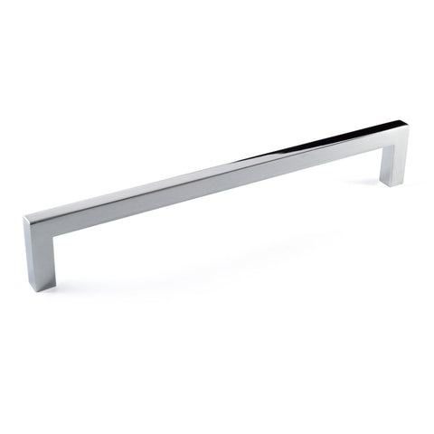 Polished Chrome Zinc Square Bar Pull Cabinet Handle - Sizes 5" to 12.5" - (3/8" Thickness)