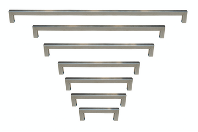 Outdoor Use Powder Coated Brushed Nickel Square Bar Pull Cabinet Handle - Sizes 4" to 24" - (1/2" Thickness) (SALE DISCOUNT 20% OFF IN ALL OUR PRODUCTS)