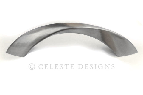 Celeste Twister Pull Cabinet Handle Brushed Nickel Solid Zinc, 3.75"