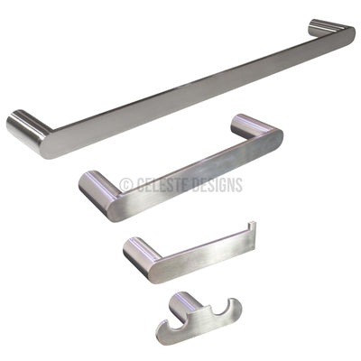 Sapphire 4-Pc Set Wall-Mounted Bathroom Accessories Brushed Nickel (SALE DISCOUNT 20% OFF IN ALL OUR PRODUCTS)